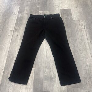 Lauren Jeans Company Ralph Lauren Black Straight Leg Size 18W Y2K